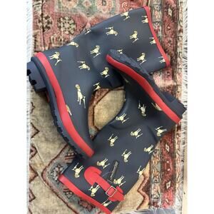 Henry Ferrera Swimmer Woman's Rain Boots Dog Print Novelty Size 7